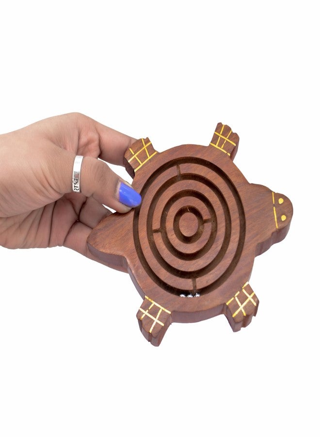 Mittimate Wooden Maze & Labyrinth Puzzle Game for Kids I Turtle Shaped Bhool Bhulaiyaa Indoor Activity Board Game for Children I Brain Teaser Toys - Image 3